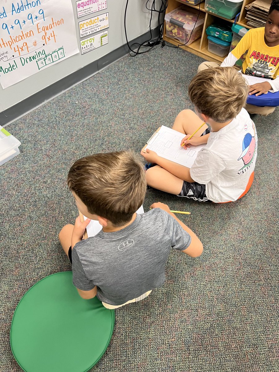 This group of 3rd graders are hard at work with their math vocabulary!