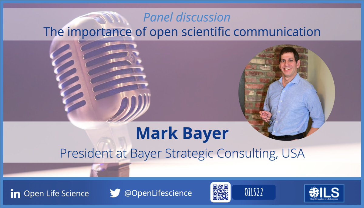 OpenLifeScience's tweet photo. Join us at #OILS22 and learn from our panelist Mark Bayer @BayerStrategic how you can effectively communicate your science!📣💬 Mark Bayer advises scientists, engineers, and executives on how to accelerate their careers and achieve their professional goals💼👩‍💼.  #openscience #ECR https://t.co/ahPWGGsGpZ