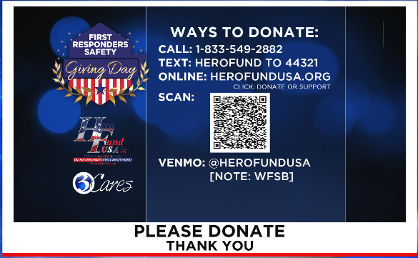 ScotHaney3's tweet photo. We are raising money to help Connecticut's First Responders all day long on Channel 3.  All funds raised will go towards equipment to keep Connecticut's Heroes safe.  Please consider donating. https://t.co/jwybTRgK2L