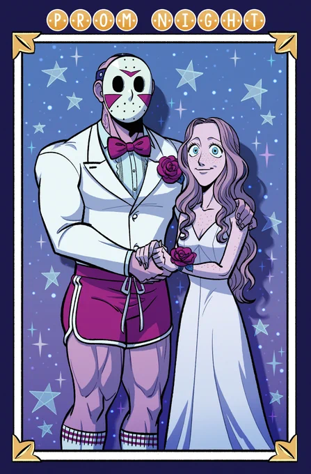 Jason and Carrie's prom night photo~  Also the Camp Counselor Jason Zine part II is coming out in October! This version will have all the Carrie and Micheal Myers comics with Jason~ 