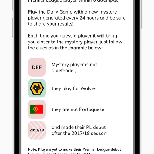 Footbleapp's tweet photo. Introducing Footble, the daily Premier League football game. Narrow down the mystery player, put your Premier League knowledge to the test and challenge your friends!

iOS - https://t.co/Luoo9B4Hoi
Android - https://t.co/j1cwY8CmMQ https://t.co/7EBTzX61mU