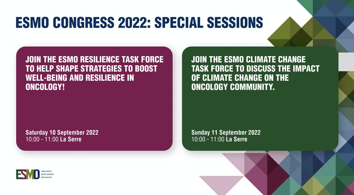 kevinpunie's tweet photo. #ESMO22 #ESMOYOC
@myESMO Resilience Task Force kindly invites you to attend the Special Session tomorrow at 10 AM in La Serre - Hall 6 - level 2
👉Sharing strategies and coaching-style exercise to 🚀your own wellbeing and resilience for oncology professionals
@OncoAlert #ESMORTF https://t.co/oKSqqdYPzn