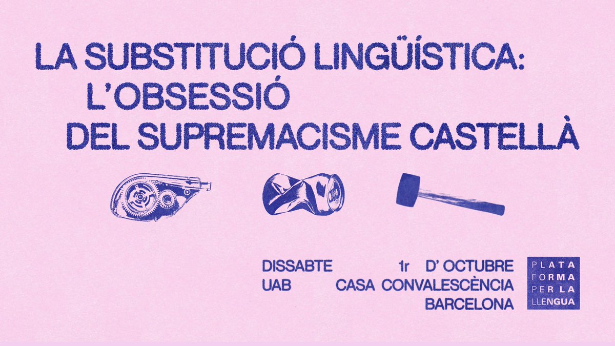 llenguacat's tweet photo. ❗ Organitzem un seminari per contextualitzar i aprofundir en el procés de substitució lingüística del català

🗨 La jornada se celebrarà el 1r d'octubre a la Casa Convalescència de Barcelona i comptarà amb diversos ponents

➡ Més informació a https://t.co/ijiCXXDBtU https://t.co/qatI5RrAsL