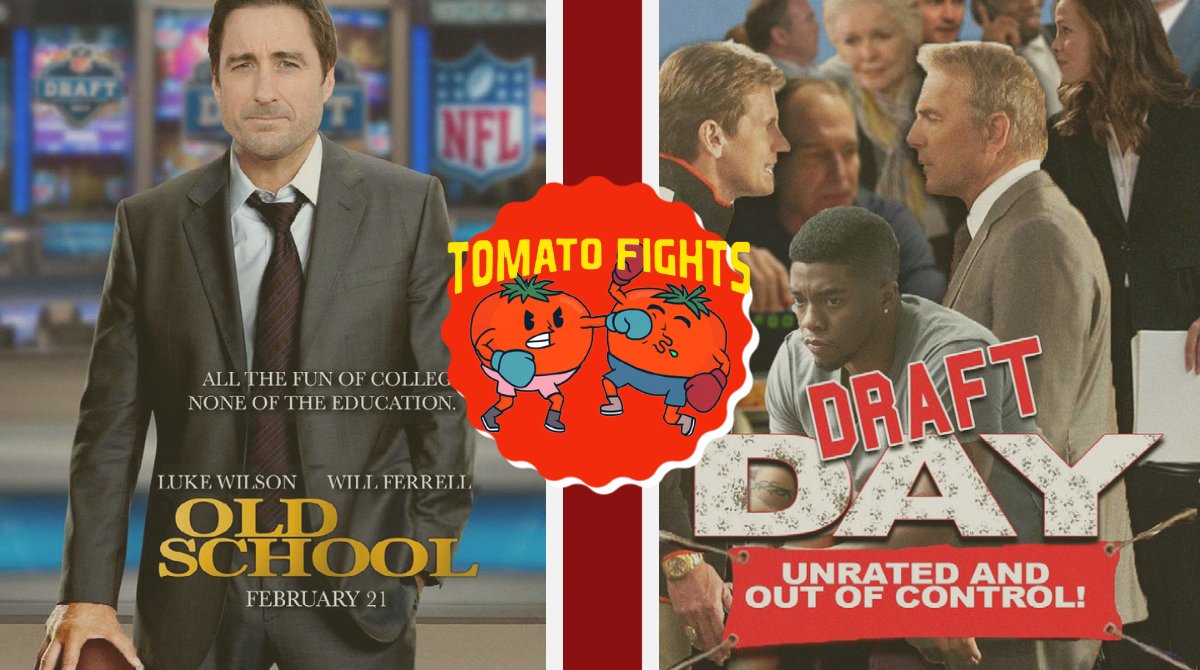 TomatoFights's tweet photo. TOMATO FIGHTS 9: Old School (2003) vs. Draft Day (2014)

Rotten Tomatoes score: 60%

Special guest: @adamjones985

Episode exclusively on Patreon for two weeks:
https://t.co/dOFQu9WLaR https://t.co/AoOxpuU8tF