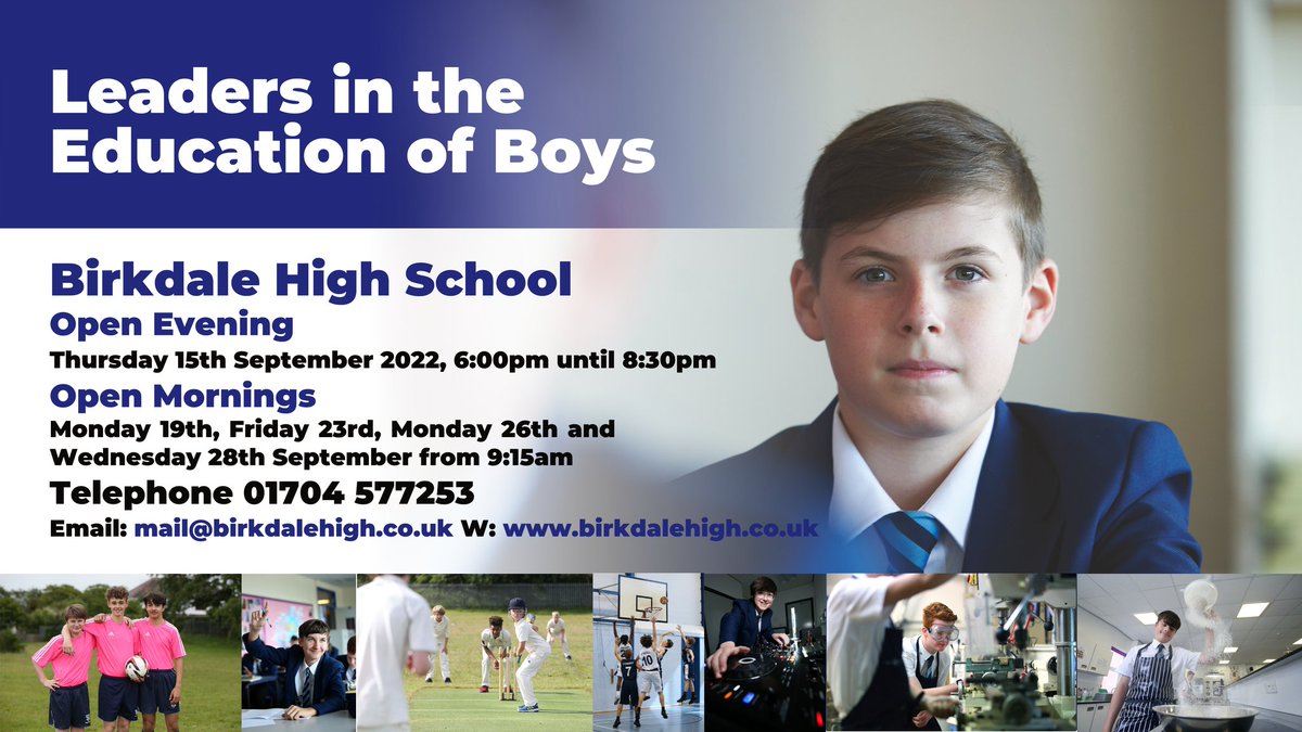 BirkdaleHS's tweet image. We are delighted to invite Years 5 and 6 from all our local primary schools to our Open Evening.
Come and experience for yourselves what makes us such a great school for all boys!