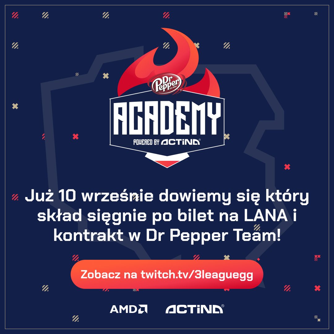 3leaguegg's tweet photo. Jutro o godzinie 13:00 prowadzimy transmisje z finałów regionalnych Dr Pepper Academy! Zwycięzca meczu pojedzie na międzynarodowe finały LAN projektu.

Do zobaczenia na transmisji! 🤠 https://t.co/VS0uy1qsqV