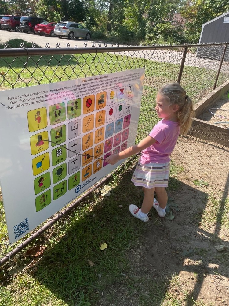 Thank you to the <a href="/flutiefdn/">bythen</a> @missflumerebbc and The Hopedale Alumni Association for the amazing addition of a communication board to our playground! #bbchopedale <a href="/kcrebasehps/">Karen Crebase</a>