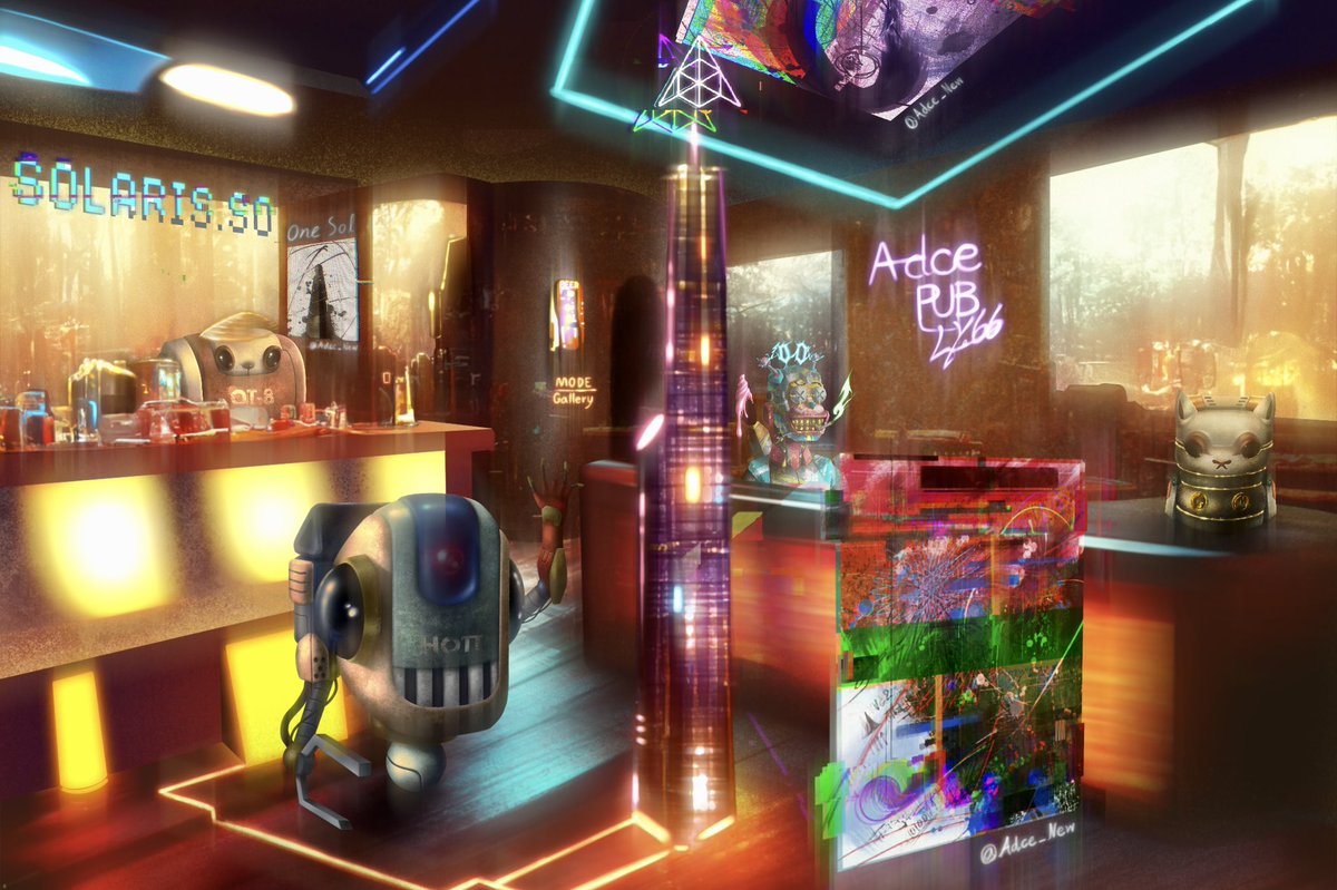 My submission for #mydreamgallery by <a href="/Ateli3r404/">ATELIER</a> &amp; @solaris_nft 
.
Since last year I dreamed to made my own Metaverse Pub in concept “Space Pub”. I’d love to drinks among the artworks or pfp, watching NFT game championship with Fam, and play some dart🤔🍻🤠🎯