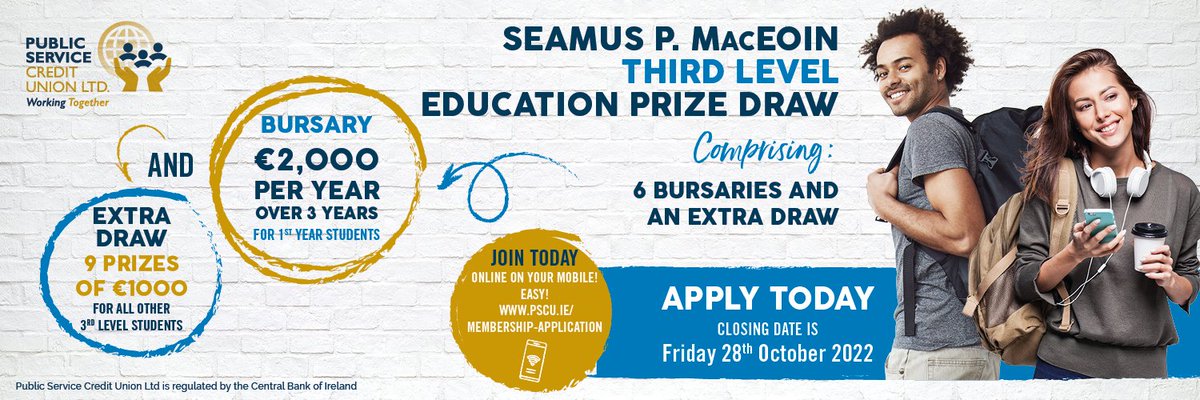 pscu_ie's tweet photo. Now that the CAO offers are out - its time to enter the education prize draw !
#publicservicecu #creditunion #bursary #education #bursary #college https://t.co/Igi57YbElL