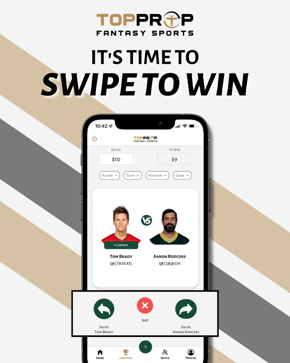 TopPropFantasy's tweet image. EXCLUSIVE: The TopProp App is Live 🚀

Click the link to download now and play fantasy sports like never before: qrco.de/topprop

• Player vs player contests in seconds
• Battle head-to-head against friends

#SwipeToWin