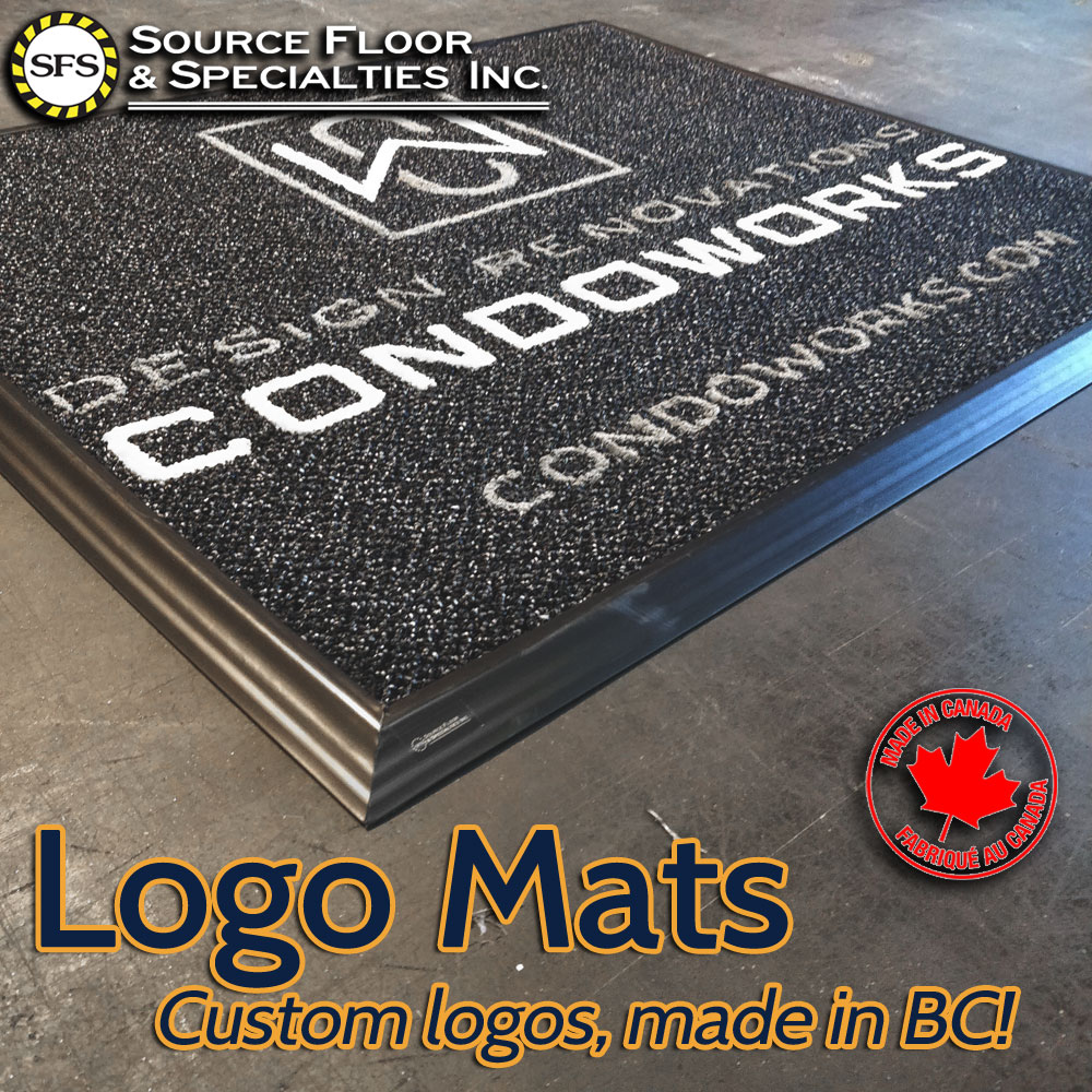 sourcefloor's tweet image. Inlaid logos - not printed! - make our custom entrance mats look better, last longer, and work harder for you!