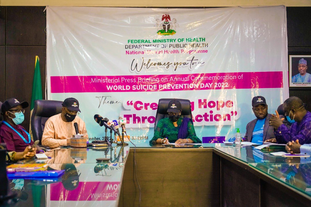 Ahead of the 2022 World Suicide Prevention Day, I joined @Fmohnigeria to call for action to prevent suicide by #creatinghopethroughaction. suicide continues to remain a serious public health concern. We can all create hope through action and be the light.