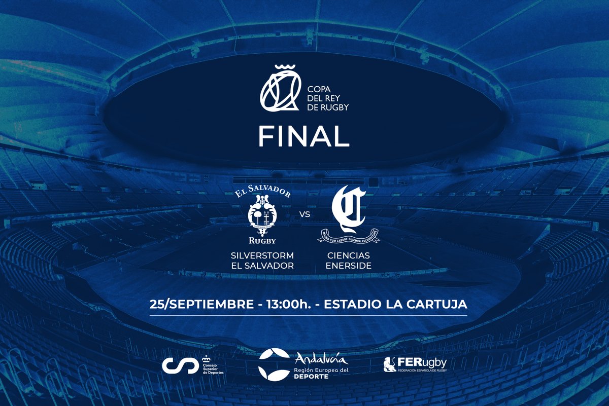 rugbyciencias's tweet photo. Llega la final de la Copa de SM el Rey de Rugby. Estamos a un partido de volver a conseguir un título. 

🌟 @Chami_Rugby 🆚 @rugbyciencias 
🗓️ Domingo 25 de septiembre
🕛 13:00h. 
🏟️ @EstadioCartuja

No te lo pierdas, compra tu entrada aquÍ:
https://t.co/GBz4FQy5ch https://t.co/N3CuNEZf2T