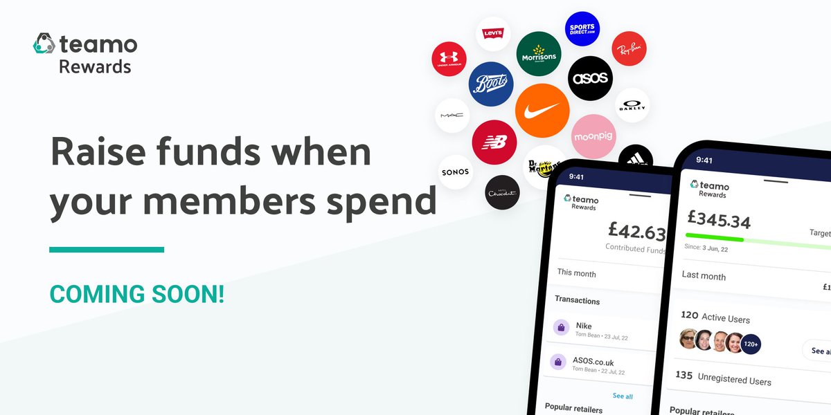 teamo_chat's tweet photo. Introducing TeamoRewards 🎉

Effortless club fundraising at 50,000+ retailers generating funds for your Club every time a club member shops online! 

More information coming very soon, keep your eyes peeled 👀 

#clubfinances #rewards #fundraising https://t.co/bEtYWvd83u