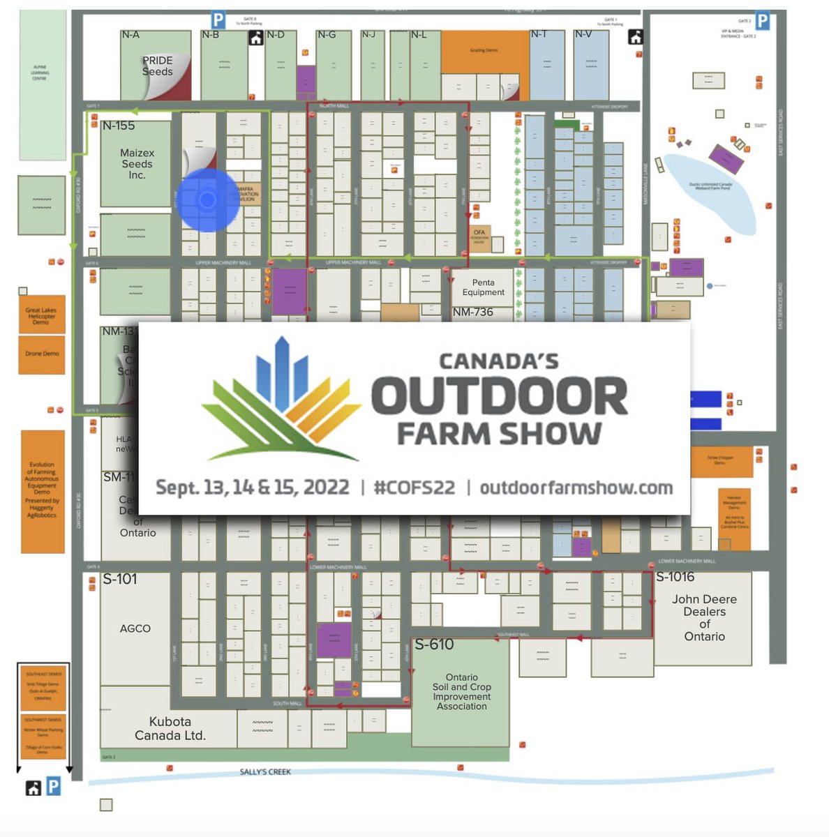 Coming to Canada's Outdoor Farm Show in Woodstock next week and want to talk?

You can find us in the Outdoor Exhibit Area at Booth N-253 or see the map below for details.