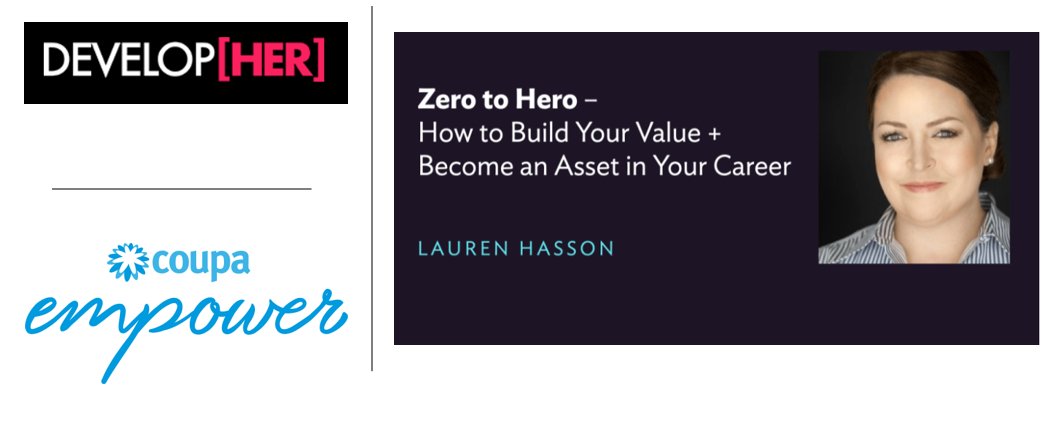 Join us for this webinar: "Empower Yourself, Impact Your Future, Featuring Lauren Hasson, Founder of DevelopHer." Learn how to start building your value, and become indispensable at work and in your career. Register now! bit.ly/3eFyFmU <a href="/laurenrhasson/">Lauren R. Hasson</a>