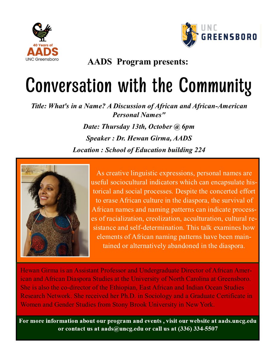 UNCG African American and African Diaspora Studies (@afamstudiesuncg) on Twitter photo 