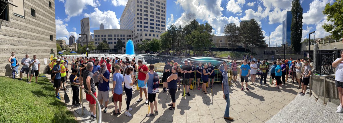 Twenty-five teams are ready to race here on the White River Canal! T-minus two minutes!