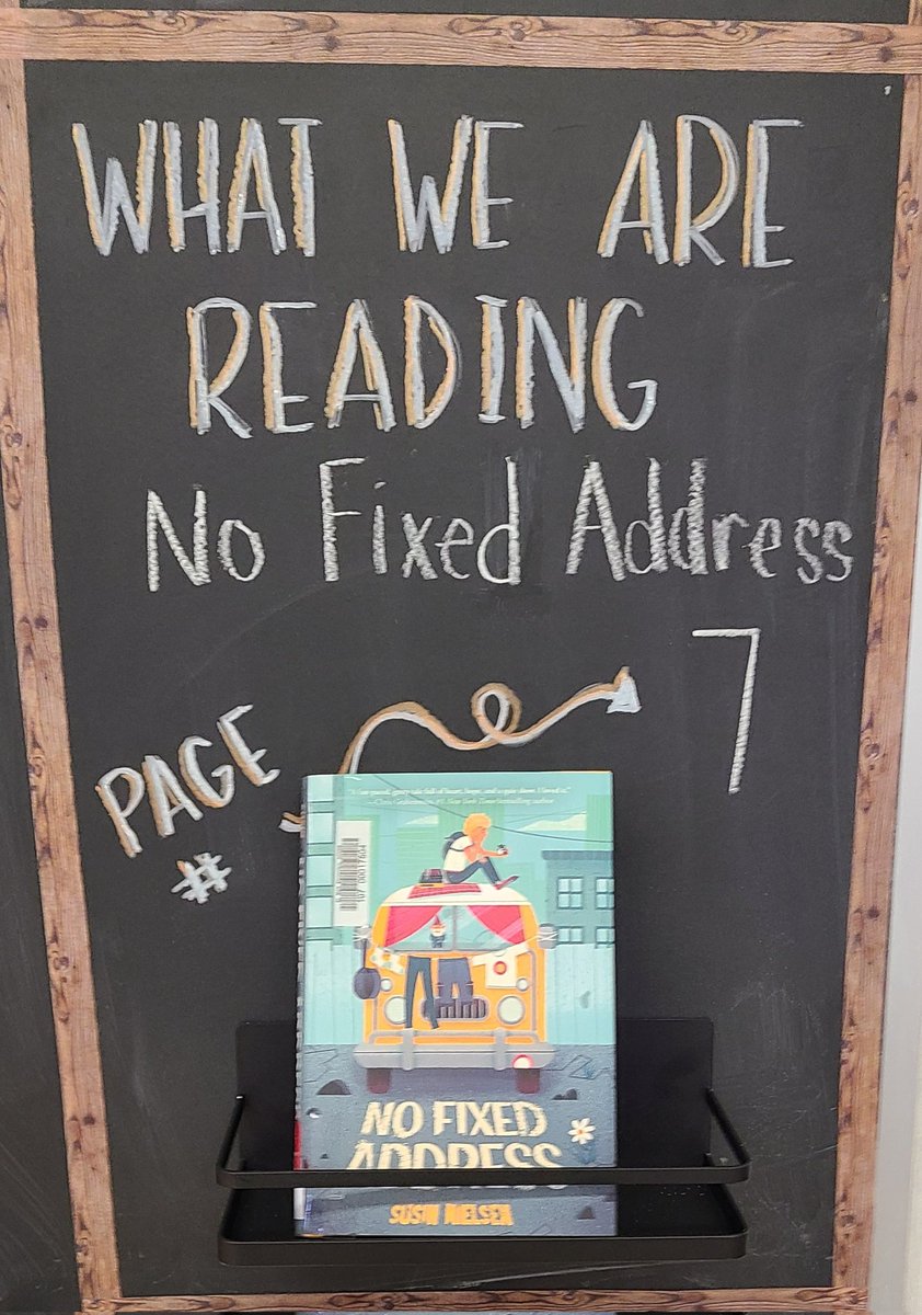 MrsNovakovich's tweet photo. "Miss, we literally can't judge the book by its cover!" 
Students voted on our first class read aloud based off of a one sentence synopsis.
We are currently reading "No Fixed Address" 📖 https://t.co/DMD9QccicS