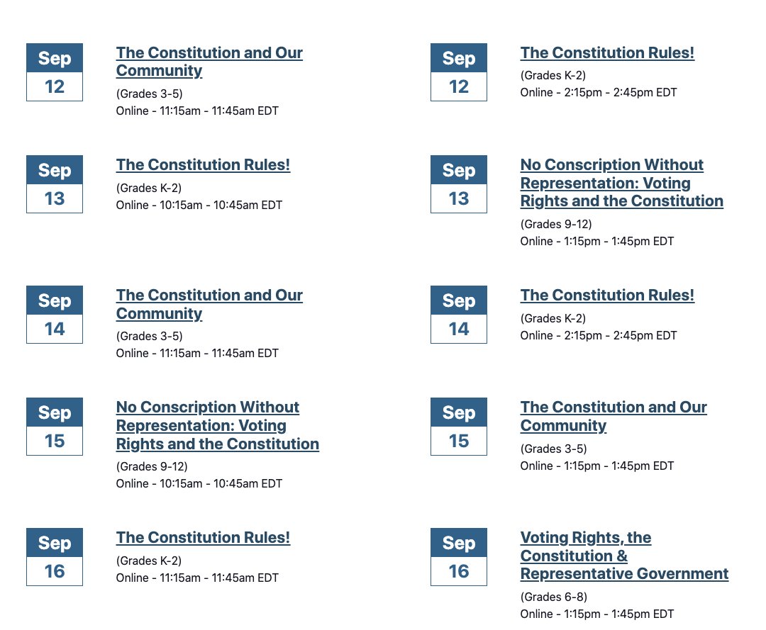 OurAmVoice's tweet photo. #Civics for All of Us K-12 Student Webinars from @USNatArchives https://t.co/V7UmBGmXeF #tlchat #sschat #elemchat #socialstudies #ConstitutionDay https://t.co/yNoSbGeu3T