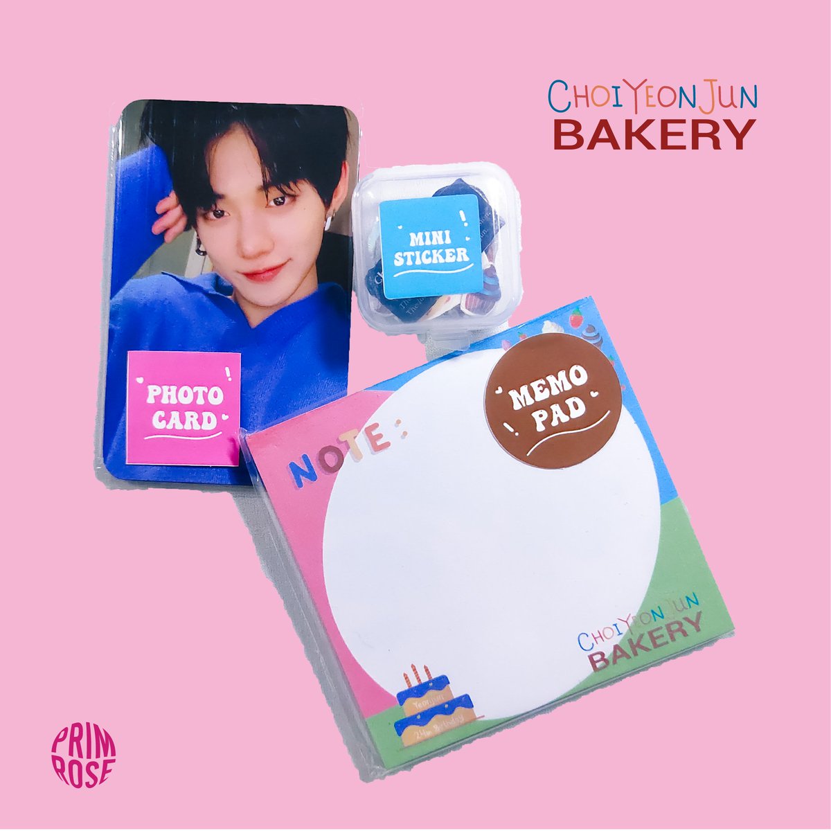 primrosewaltz's tweet photo. PrimroseWaltz present
a yeonjun birthday kit : 
CHOIYEONJUN BAKERY📦🎀🧁
IDR 29.900

available now for limited stock at
https://t.co/06p2CSxkkJ

details:
🎂 Cake of Memories
product : memopad
size : 8 × 8 cm
materials : 100 gsm paper https://t.co/zsj5Cjthbm