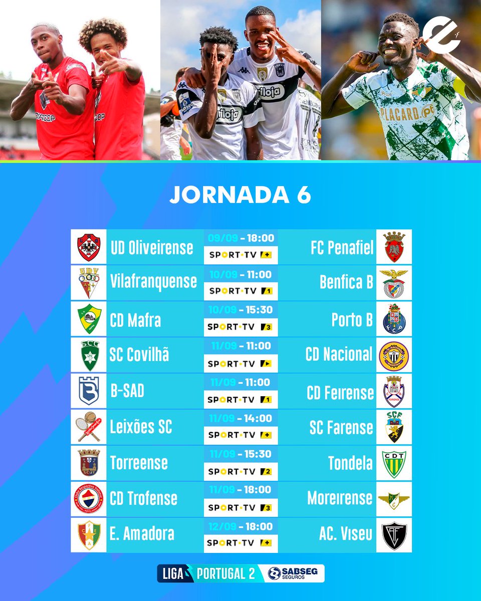 Arranca hoje a Jornada 6 da #LigaPortugalSABSEG ⚽️

Qual o jogo que não vais querer perder? 🫣