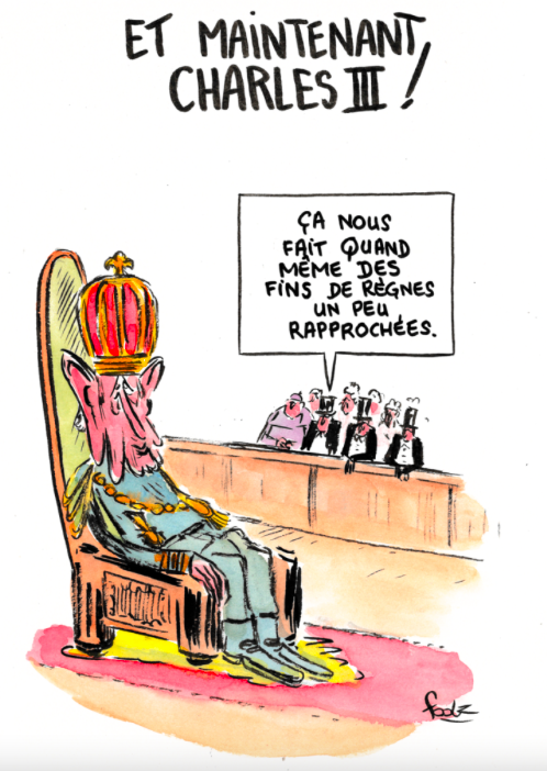 stephane49col's tweet photo. #ElisabethII #elleestmorte : #TheCrown, dernier épisode. #QueenElizabeth par Foolz sur le site de #CharlieHebdo https://t.co/tTf0cqKX1P
