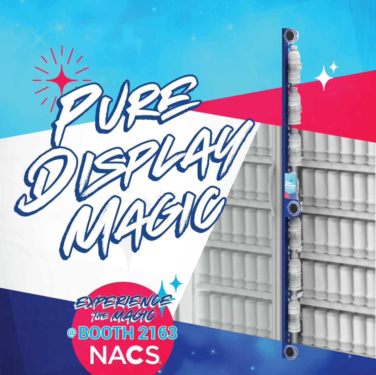 iseeinnovation's tweet photo. Displays that Disappear: the amazing PowerHinge disappears into the door, securely holding and showcasing YOUR brands and products.

Visit us at our NACS booth or send us a message. https://t.co/k668sYicp9