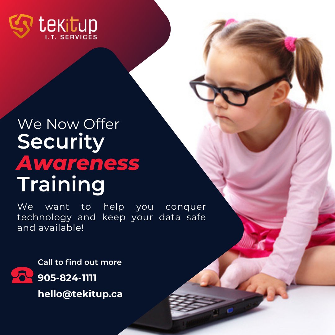 tekitup's tweet photo. Stay alert and don't fall victim of online scams! We are now offering Security Awareness Training for Small Businesses and Residential Clients - Call Now for more information 👍

#tekitup #cybersecurity #itservicesoakville #itservicesgta #techstuffyoushouldknow #talktechietome https://t.co/6LqXfHGKTg
