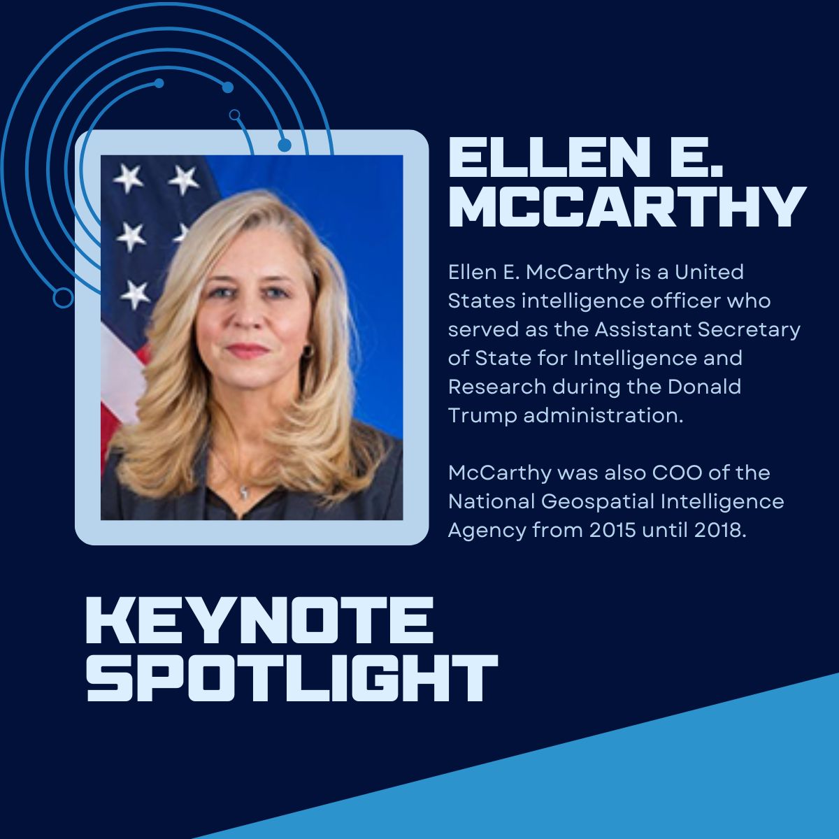 NCS is excited to introduce our Wednesday 9/21 Keynote Speaker Ellen McCarthy! Come listen to her talk "True or False: The Battle Against Disinformation". 

Stay tuned for more Keynote Highlights, and register for #NCS2022 today! 

#cybersecurity #cyberdefense #huntsvillealabama