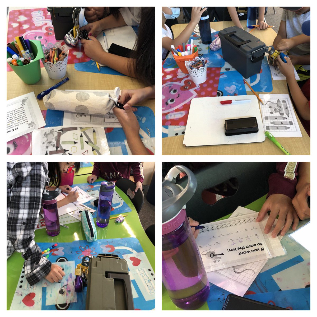 Thinking outside the box to get into the box with grade 4s. #BreakoutEDU #Games4Ed <a href="/ddwhdsb/">Dr. David R. Williams Public School</a>