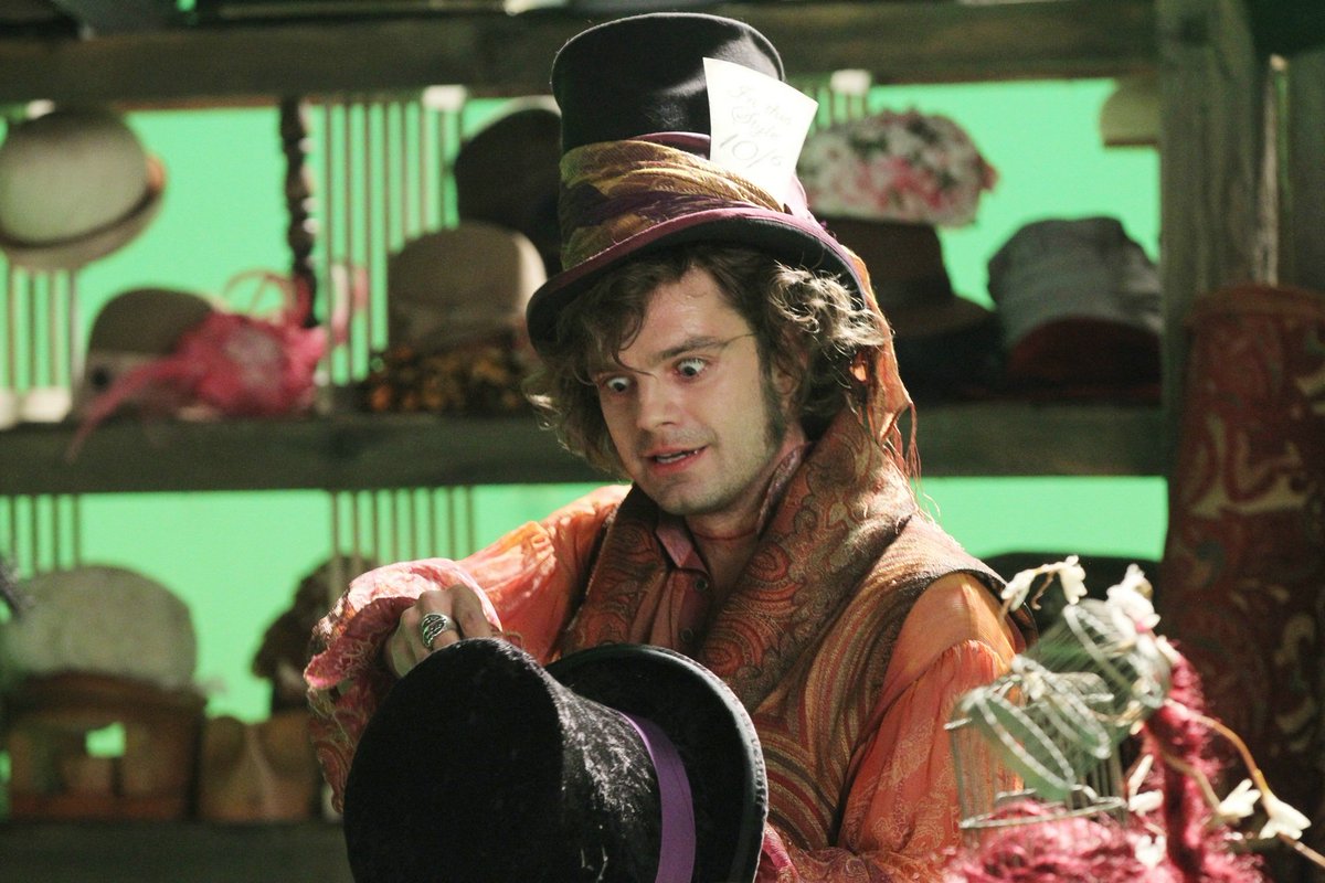 hourlyseb's tweet photo. Sebastian Stan as Jefferson/mad hatter behind the scenes of "once upon a time" ✨ https://t.co/fXFcDvwBTP