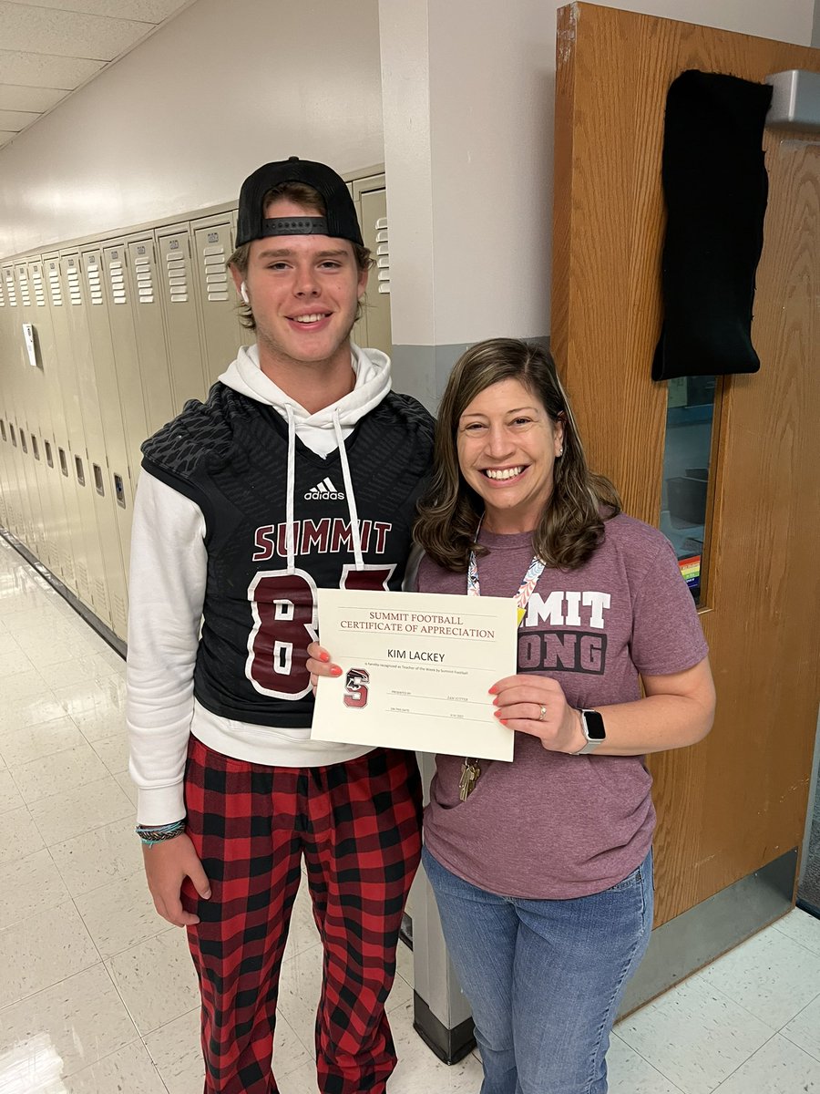 Summit Football (@rshs_football) on Twitter photo Congratulations to Spanish Teacher Mrs. Lackey for being nominated by <a href="/SamSutter87/">Sam Sutter</a> for Summit Football Teacher of the Week! Thank you for all that you do for our Student-Athletes! Congratulations to Spanish Teacher Mrs. Lackey for being nominated by <a href="/SamSutter87/">Sam Sutter</a> for Summit Football Teacher of the Week! Thank you for all that you do for our Student-Athletes!