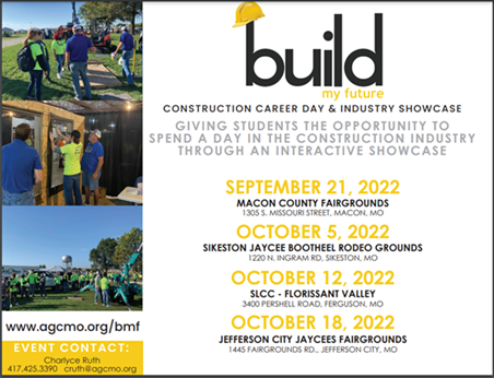 MOEducation's tweet photo. Interested in learning about the construction business? Check out the events from @BuildMyFutureMO that will have hands-on activities for students to participate in! https://t.co/toynfsXEbl