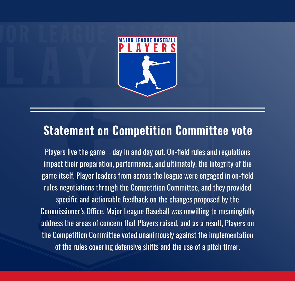 Statement on Competition Committee vote