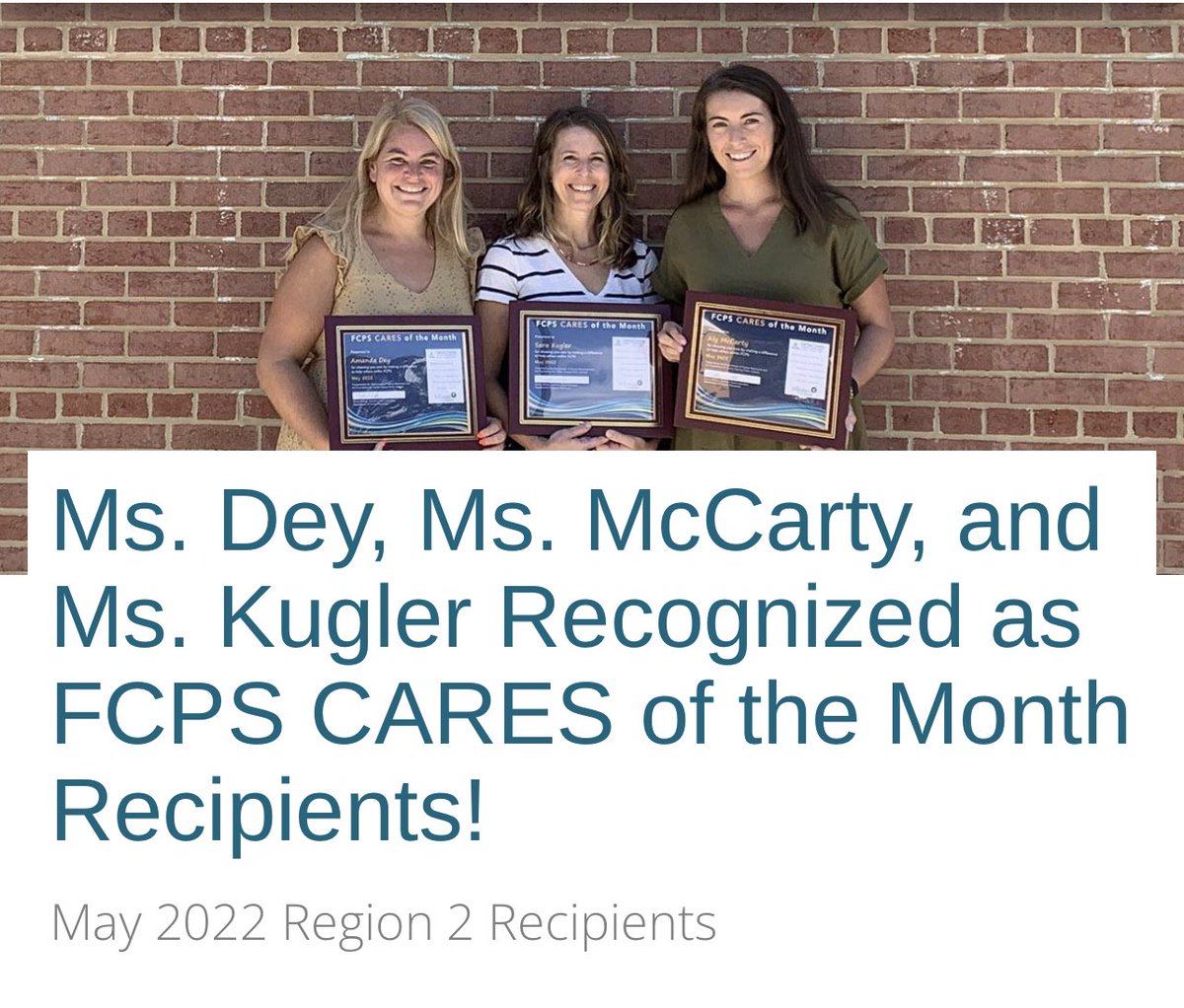 HR_FCPS's tweet photo. Congratulations to these wonderful employees at @WoodburnES who were recognized recently for receiving the @FCPSR2 #FCPSCARES of the Month for May 2022!
https://t.co/f9EOwrJY1B https://t.co/K5h9f4ZppM
