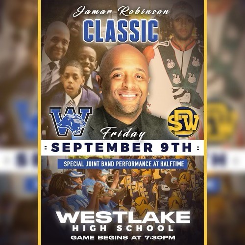 Join us tonight for the 1st Annual Jamar Robinson Classic! Game time: 7:30 sharp. Special Southwest Dekalb and Westlake joint halftime performance - don't miss it! gofan.co/app/events/651… #OneWestlake #RobinsonStrong #WeMarchAsOne <a href="/OneWestlake/">Westlake Lions</a> <a href="/WestlakeFB1/">Westlake Football</a> <a href="/westlakelions/">Westlake High School</a>