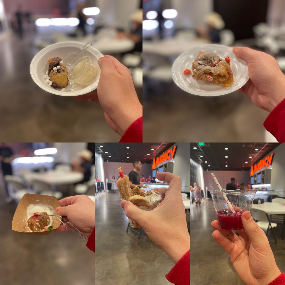ItsAlexLuckey's tweet photo. I got to try all of the Big Tex Choice finalists before the State Fair kicks off September 30, and I couldn’t possibly pick my favorite.
Highlights included the Deep Fried BLT, Holy Biscuit, and the Deep Fried Lasagna Roll which is featured in the last photo. #StuffingMyFace https://t.co/s3vj8PvVrj