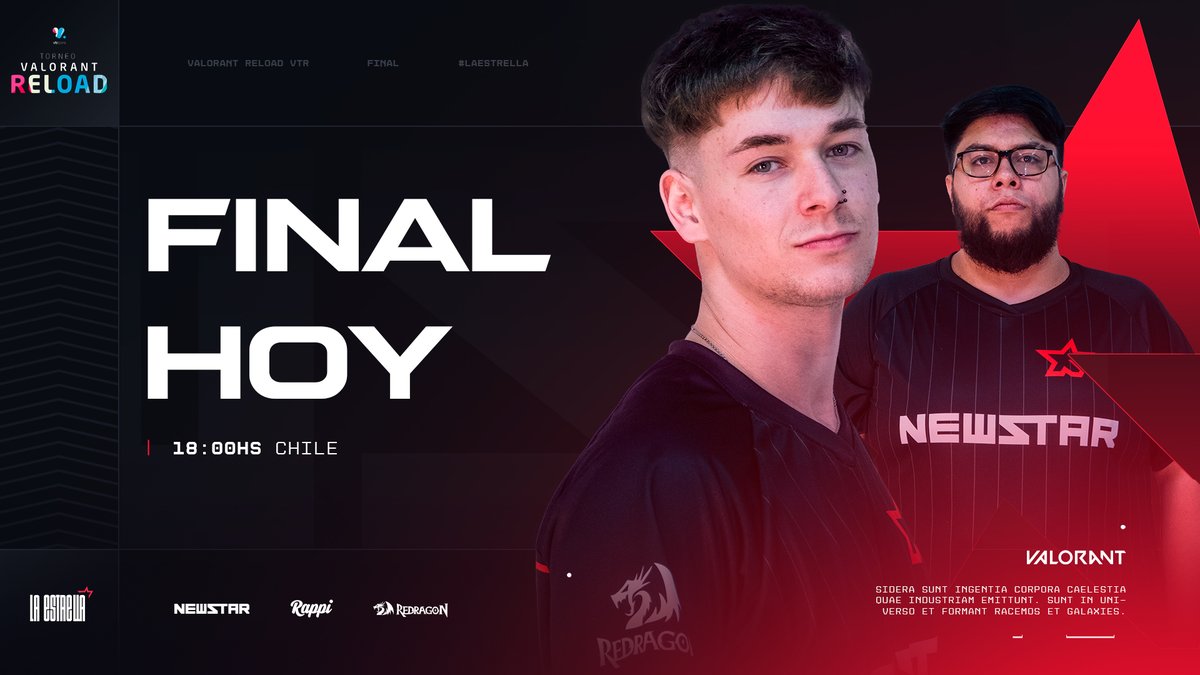 newstargg's tweet photo. 🎮 Hoy jugamos la Final de Valorant Reload VTR 🏆
Otra semana, otra final 😎, esta vez 🆚 #TeamRyodan.
Ya estamos afinando los últimos detalles para llevarnos el trofeo a casa 💪. ¡Nos vemos en el chat 🤙! #LaEstrella
⏰ 🇨🇱 18.00 | 🇦🇷 19.00
📺 https://t.co/MnI9y2IVMK https://t.co/4AixIdfyTo
