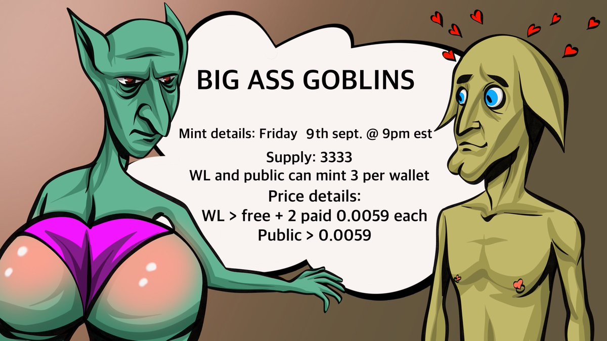 BIG ASS GOBLINS | MINTING NOW! tweet media