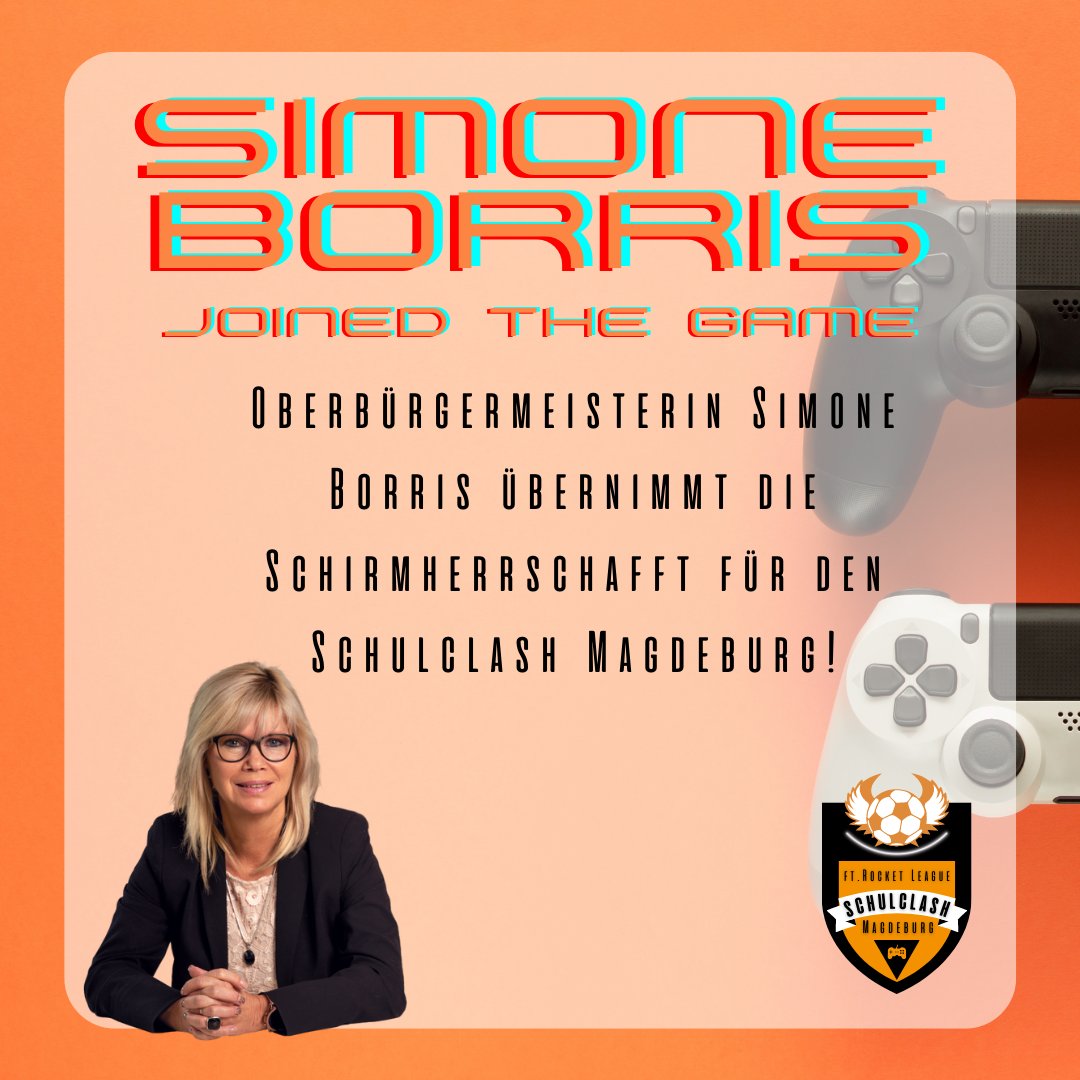 Guter Support ist nicht nur in League of Legends wichtig! Wir freuen uns OB Simone Borris als Schirmherrin vorstellen zu dürfen!

Die Anmeldephase läuft:
e-sport-hub.de/schulclash/