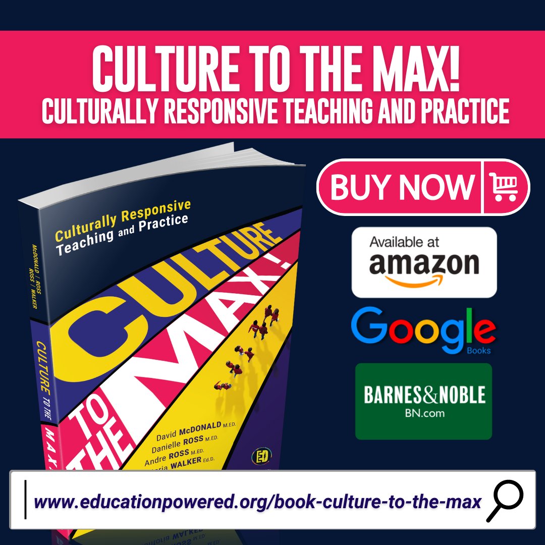 ED_PowerED's tweet photo. "Finally, a well-written book presented by expert educators who share many of the lived experiences of diverse students..."
—Laveria F. Hutchison, University of Houston

Get your copy of Culture to the Max today! Visit www.educationpowered.ord/book-culture-to-the-max ! https://t.co/meYTYyzzKm