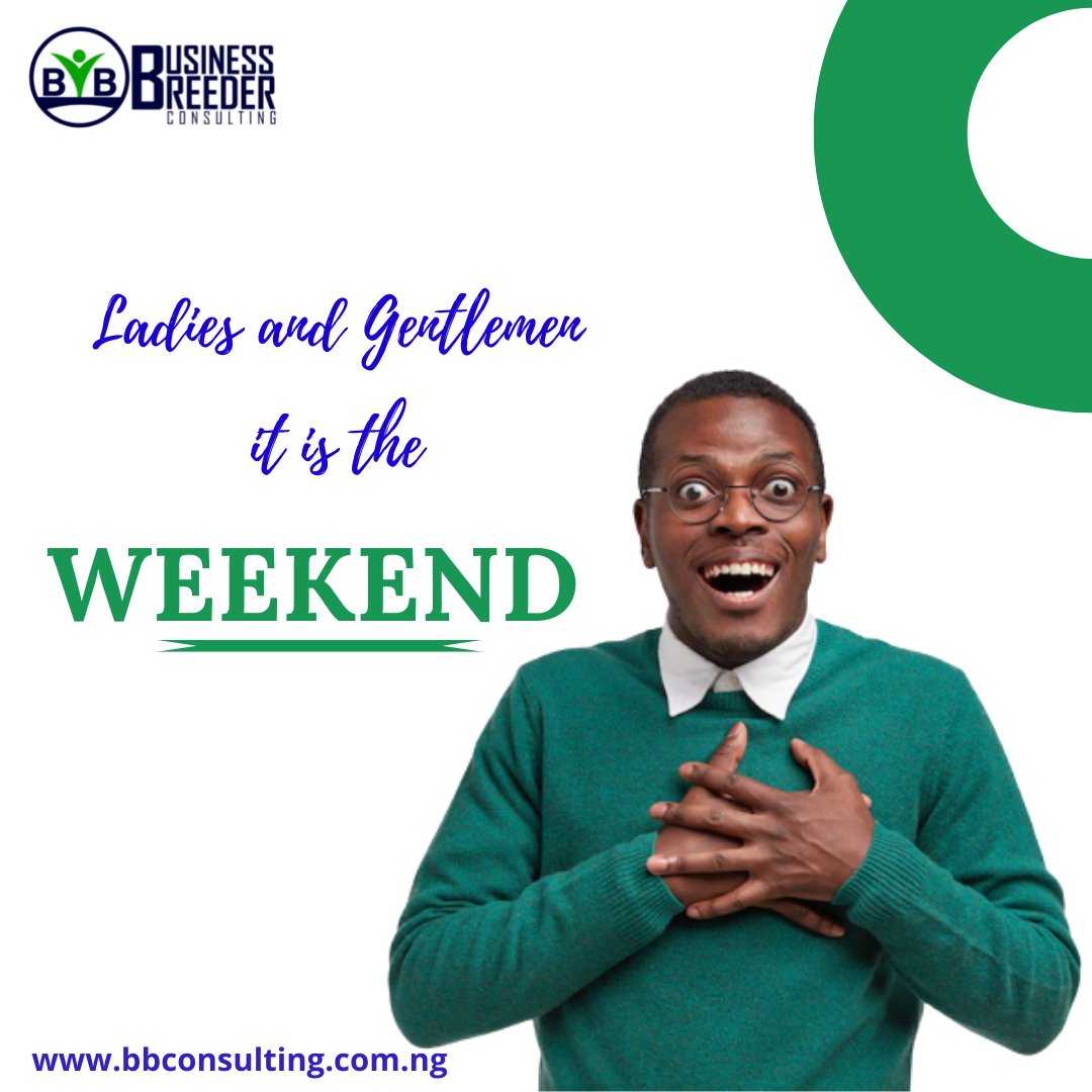 BusinessBreeder's tweet photo. We know to get a lot of plans for the weekend and you are so excited about it.

Make the best use of the week.
- Read books
- Watch movies
- Hangout with families
- Check out some friends

Enjoy every bit of the weekend.

#business #consulting #training #sales #growth #marketing https://t.co/fHt5kKXeOs