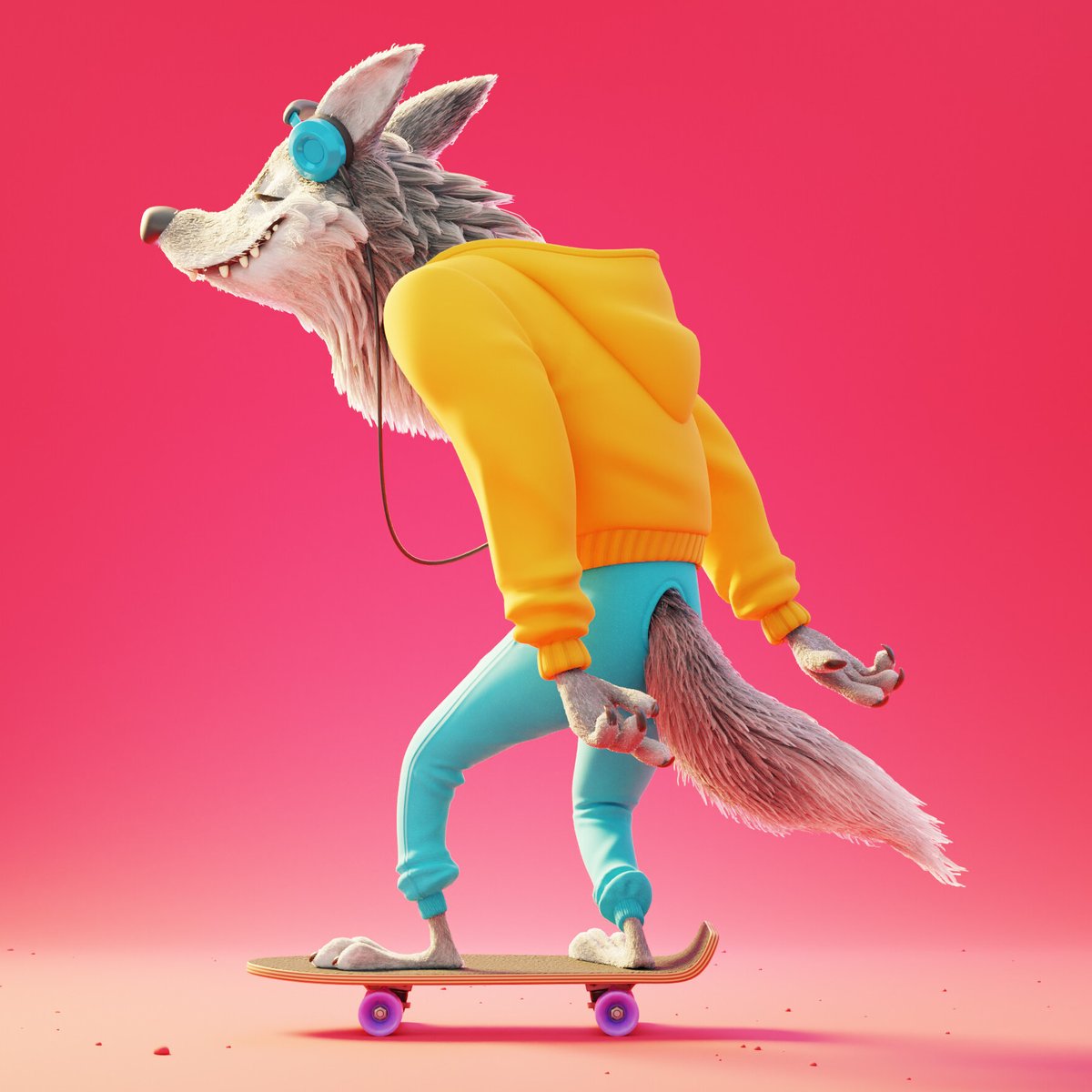 BlenderArtists's tweet photo. 'Skating Wolf (Animation Loop)' by @joergsla https://t.co/F0RsT6G32Y #b3d #blender3d #blenderart #blenderrender #blendercommunity https://t.co/PDjx5GRuTb