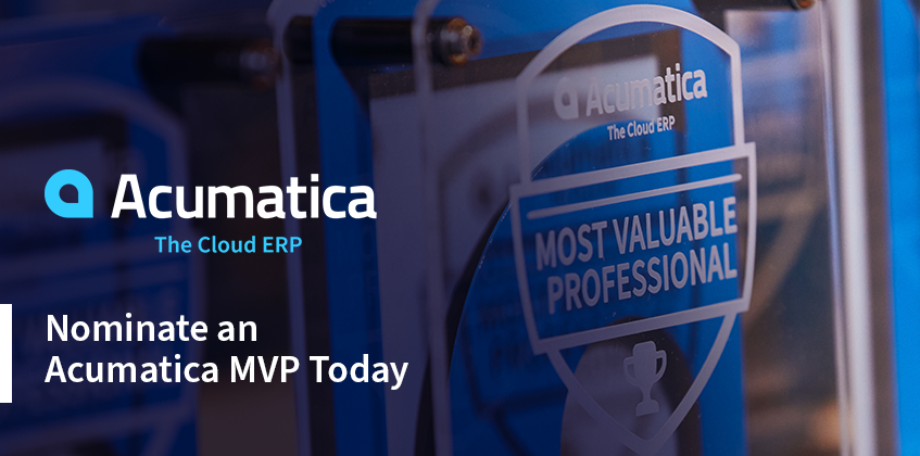 Acumatica's tweet photo. Acumatica MVP nominations are now open! The #AcumaticaMVP Program acknowledges partners, customers &amp; developers who have been nominated by their peers for their diligent and selfless acts on behalf of Acumatica and our cloud ERP solution. 

Nominate today: https://t.co/Xsfvbg33XO https://t.co/9n1YvppbIa