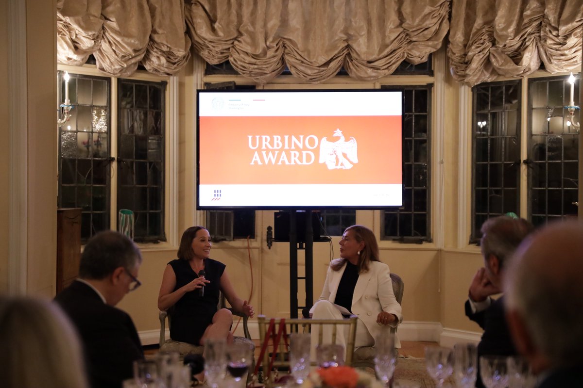 Congratulations to <a href="/NBCNews/">NBC News</a>'s <a href="/ckubeNBC/">Courtney Kube</a>, recipient of the 2022 Urbino Award, the prize symbolizing Italy’s recognition of the excellence of American press since 2006, cementing the 🇮🇹🇺🇸 bond through the Renaissance jewel of Urbino! A great celebration yesterday at Villa Firenze!