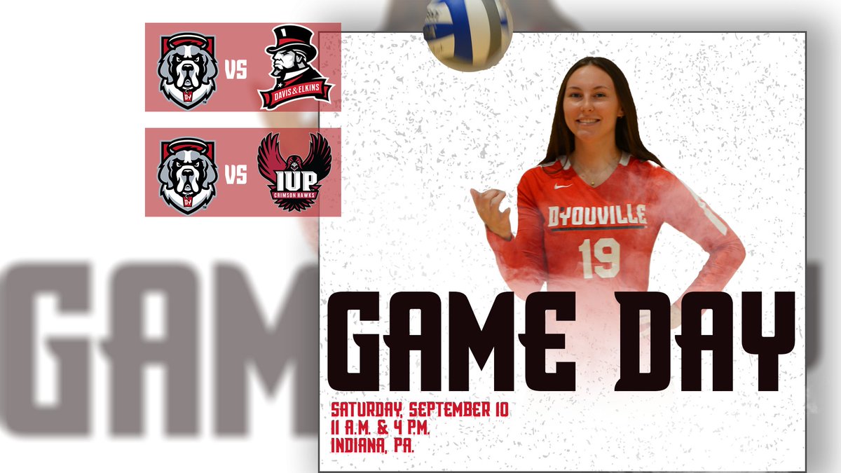 dyouvillewvb's tweet photo. Day two of the IUP Invitational starts at 11 a.m. against Davis &amp; Elkins.

#GoSaints | #FeedTheDawgs https://t.co/O6Nbc7bjWH