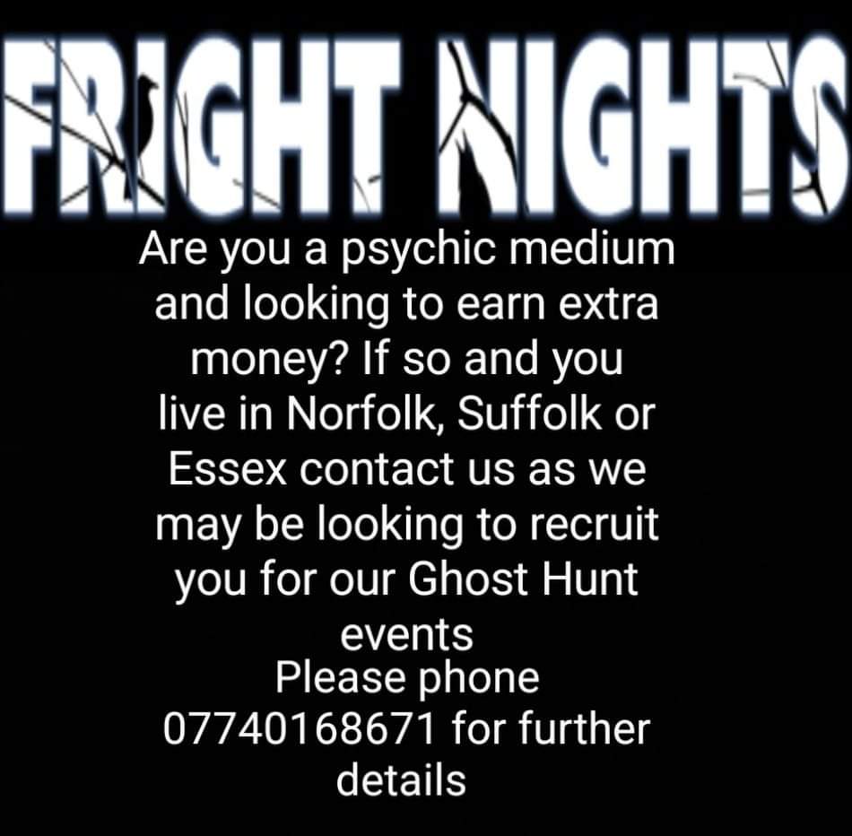 FRIGHT NIGHTS: NORFOLK &amp; SUFFOLK

<a href="/FrightNights0/">@frightnightsghosthunts</a> 
<a href="/mark1980s/">Mark The Medium</a>

#frightnights #frightnightsnorfolk #frightnightssuffolk #frightnightsnorfolkandsuffolk