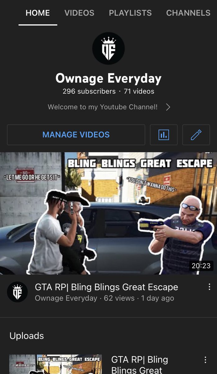 Ownage_Everyday's tweet photo. Only 4 subs from 300 🙌🏽 #YouTube https://t.co/qaoe2FSXoX