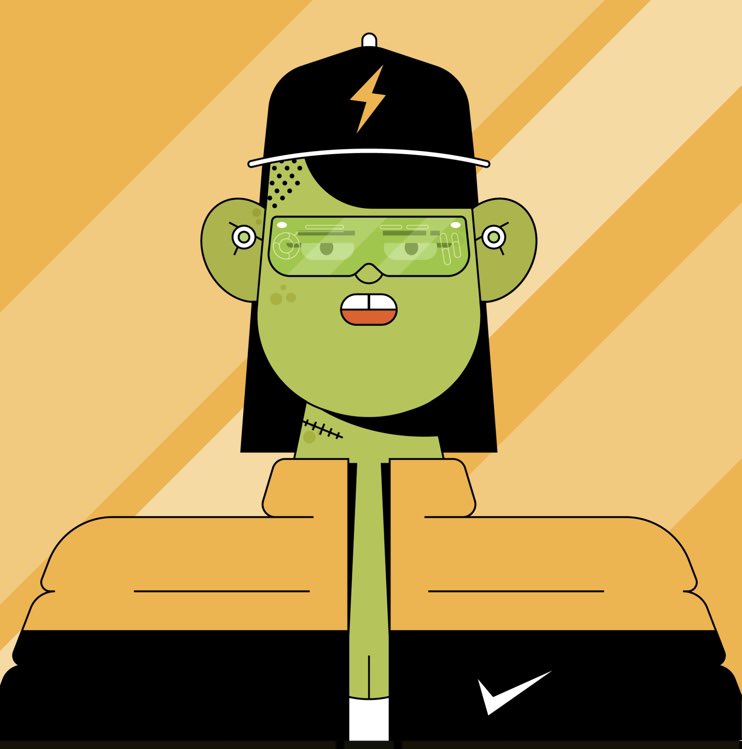 RepBandito's tweet photo. Did i just mint a 1/1 Frankenstein surfer? @CrowdsurfNFT #SolanaNFT #crowdsurfer #nftart https://t.co/skYN3xza57